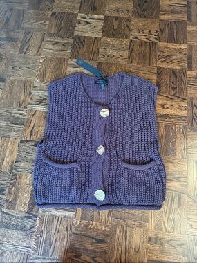 NEW knit button-front vest